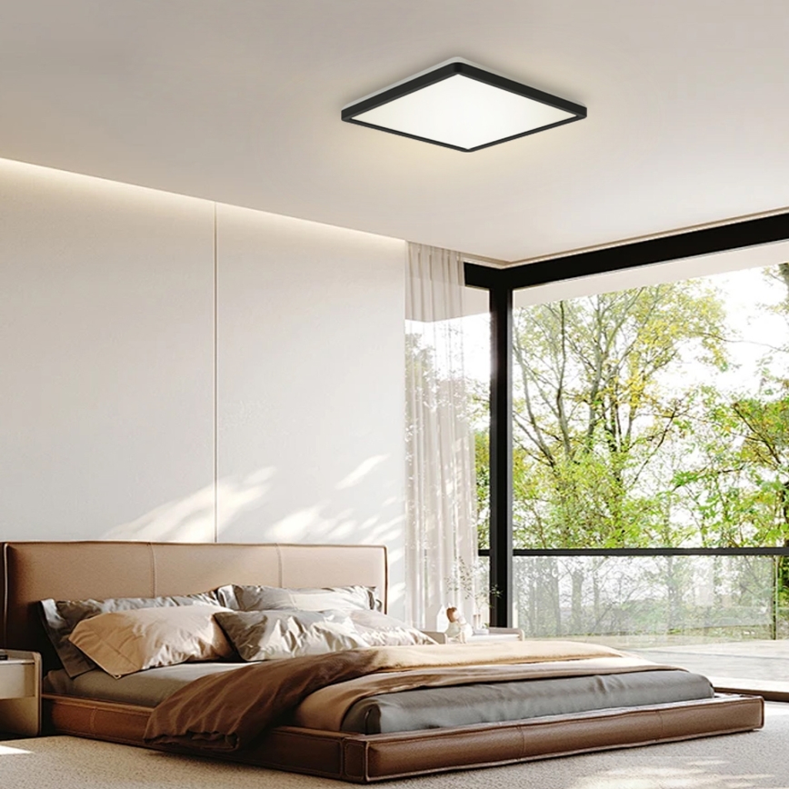 Brilagi - LED loftlampe til badeværelse ULTRA SLIM LED/24W/230V 42x42 cm sort IP54