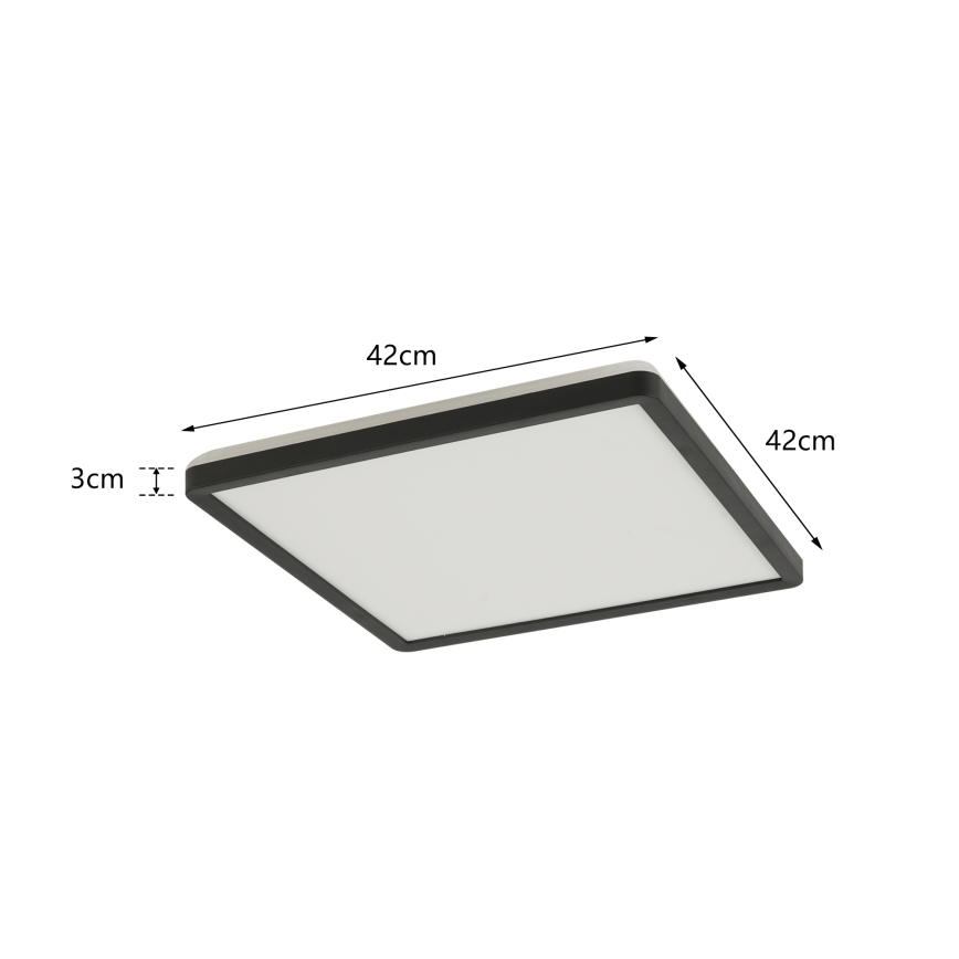 Brilagi - LED loftlampe til badeværelse ULTRA SLIM LED/24W/230V 42x42 cm sort IP54