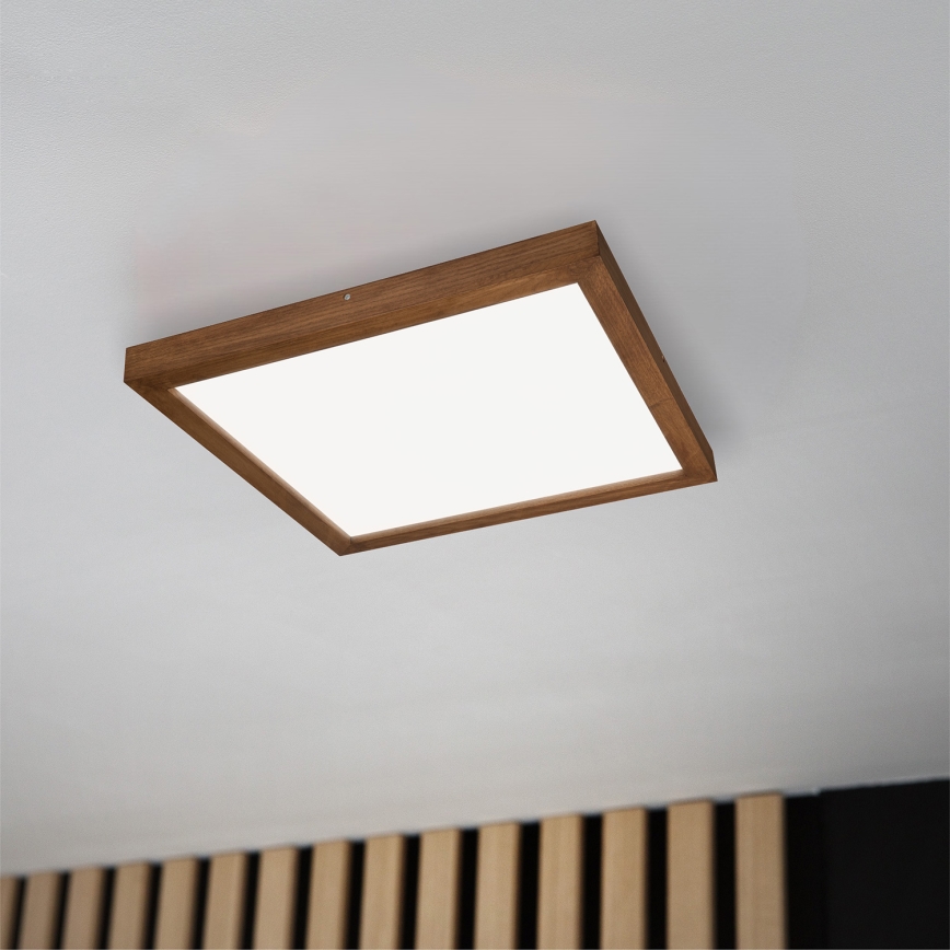 Brilagi - LED Loftlampe til Badeværelse WOODY FRAME LED/50W/230V 60x60 cm IP44 egetræ kirsebær