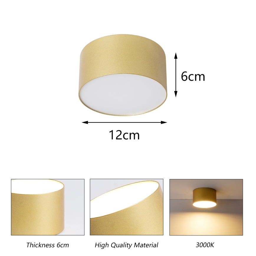 BRILAGI - LED badeværelsesloftlampe FORIS LED/14W/230V Ø 12 cm guldfarvet IP44