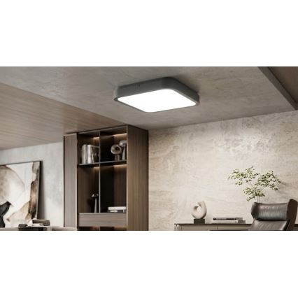 BRILAGI - LED-loftlampe til badeværelse med sensor ZENNA LED/18W/230V 28,5x28,5 cm IP44 antracit + fjernbetjening