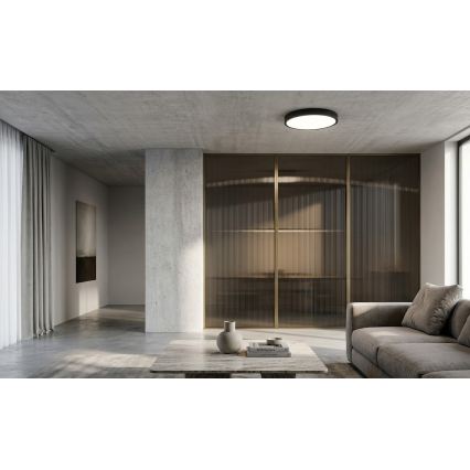 BRILAGI - LED badeværelsesloftlampe med sensor ZENNA LED/18W/230V Ø 29,5 cm IP44 antracit + fjernbetjening