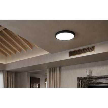 BRILAGI - LED badeværelsesloftlampe med sensor ZENNA LED/18W/230V Ø 29,5 cm IP44 sort + fjernbetjening