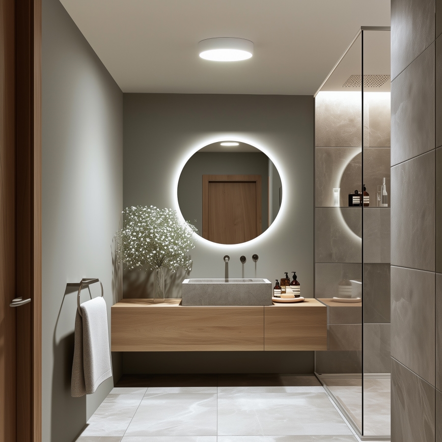 Brilagi - LED badeværelsesloftlampe POOL LED/24W/230V 3000/4000/5500K Ø 30 cm IP54 hvid
