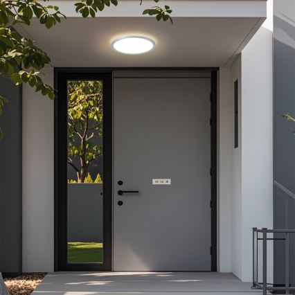 Brilagi - LED badeværelsesloftlampe ULTRA SLIM LED/12W/230V Ø 22,5 cm sølvfarvet IP54