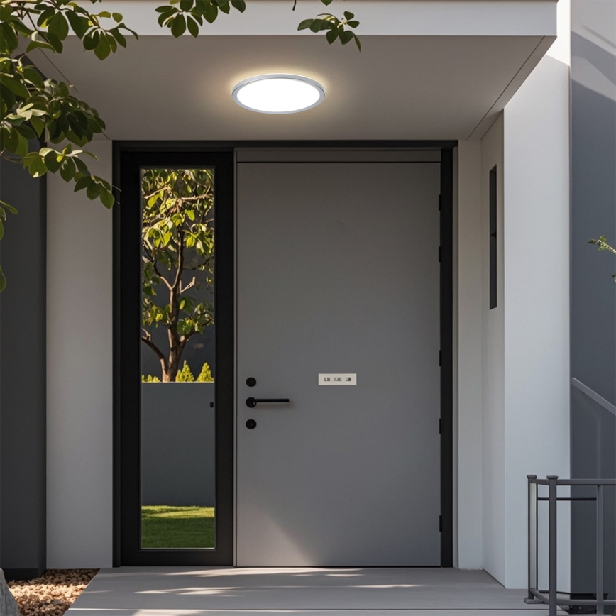 Brilagi - LED badeværelsesloftlampe ULTRA SLIM LED/12W/230V Ø 22,5 cm sølvfarvet IP54