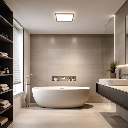 Brilagi - LED badeværelsesloftlampe ULTRA SLIM LED/18W/230V 30x30 cm rosaguld IP54