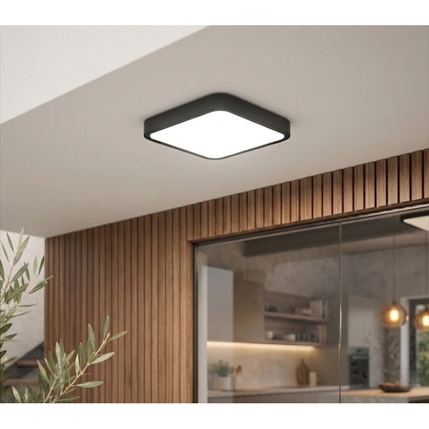 BRILAGI - LED badeværelsesloftlampe ZENNA LED/18W/230V 28,5x28,5 cm IP44 sort