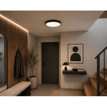 BRILAGI - ZENNA LED loftlampe til badeværelse, 24 W / 230 V, Ø 35 cm, IP44, antracit