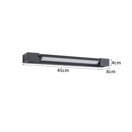 Brilagi - LED-spejlbelysning til badeværelse AQUA LINE LED/12W/230V 45 cm IP44 sort CRI 90