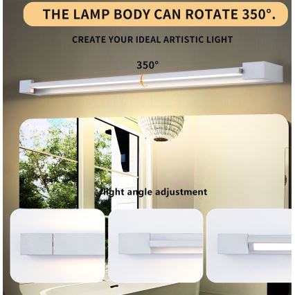 Brilagi - LED-spejlbelysning til badeværelset AQUA LINE LED/24W/230V 90 cm IP44 mat krom CRI 90