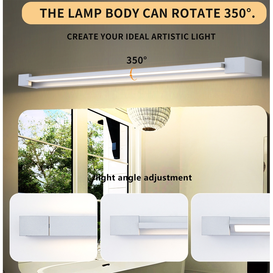 Brilagi - LED-spejlbelysning til badeværelset AQUA LINE LED/24W/230V 90 cm IP44 mat krom CRI 90