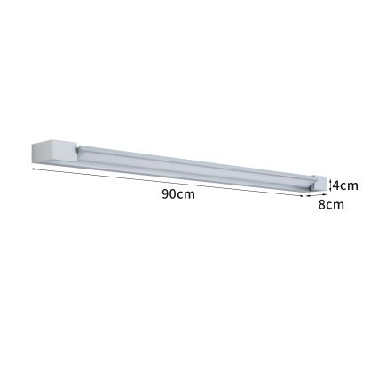 Brilagi - LED-spejlbelysning til badeværelset AQUA LINE LED/24W/230V 90 cm IP44 mat krom CRI 90