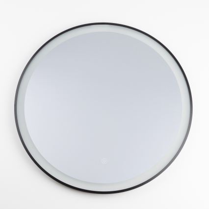 Brilagi - LED badeværelsesspejl ASTI LED/19W/230V Ø 60 cm sort IP44 CRI 90 dæmpbar + CCT