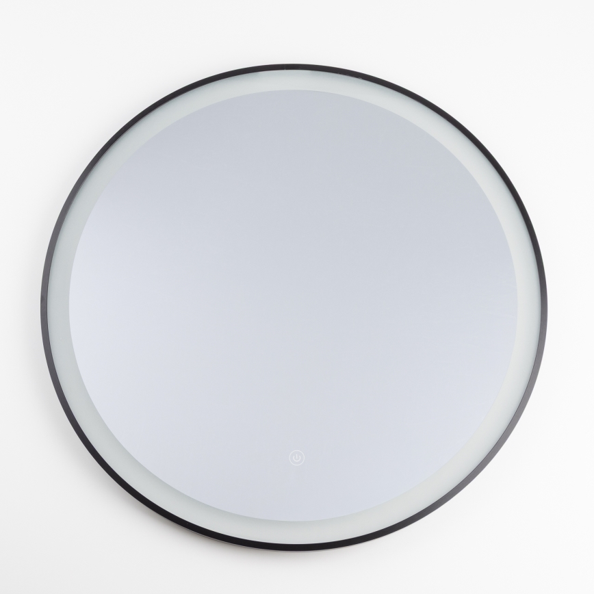 Brilagi - LED badeværelsesspejl ASTI LED/19W/230V Ø 60 cm sort IP44 CRI 90 dæmpbar + CCT