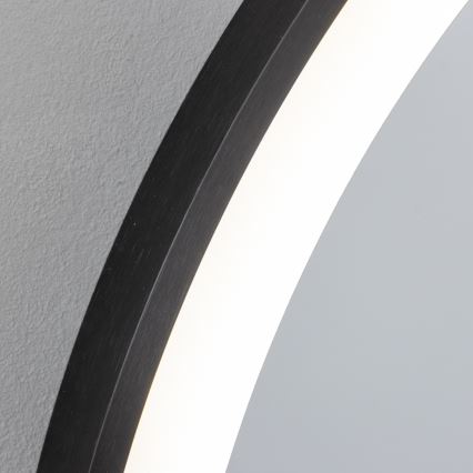 Brilagi - LED badeværelsesspejl ASTI LED/19W/230V Ø 60 cm sort IP44 CRI 90 dæmpbar + CCT