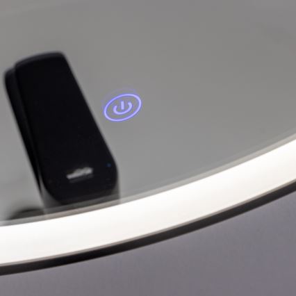 Brilagi - LED badeværelsesspejl ASTI LED/19W/230V Ø 60 cm sort IP44 CRI 90 dæmpbar + CCT