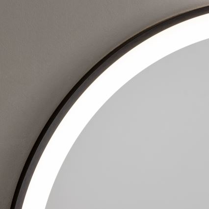 Brilagi - LED badeværelsesspejl ASTI LED/19W/230V Ø 60 cm sort IP44 CRI 90 dæmpbar + CCT