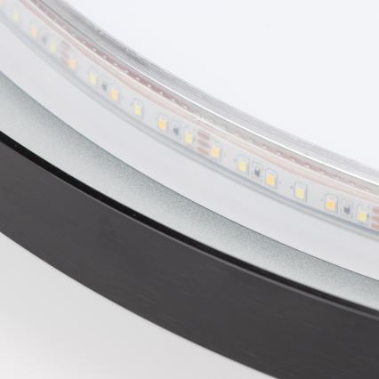 Brilagi - LED badeværelsesspejl ASTI LED/19W/230V Ø 60 cm sort IP44 CRI 90 dæmpbar + CCT