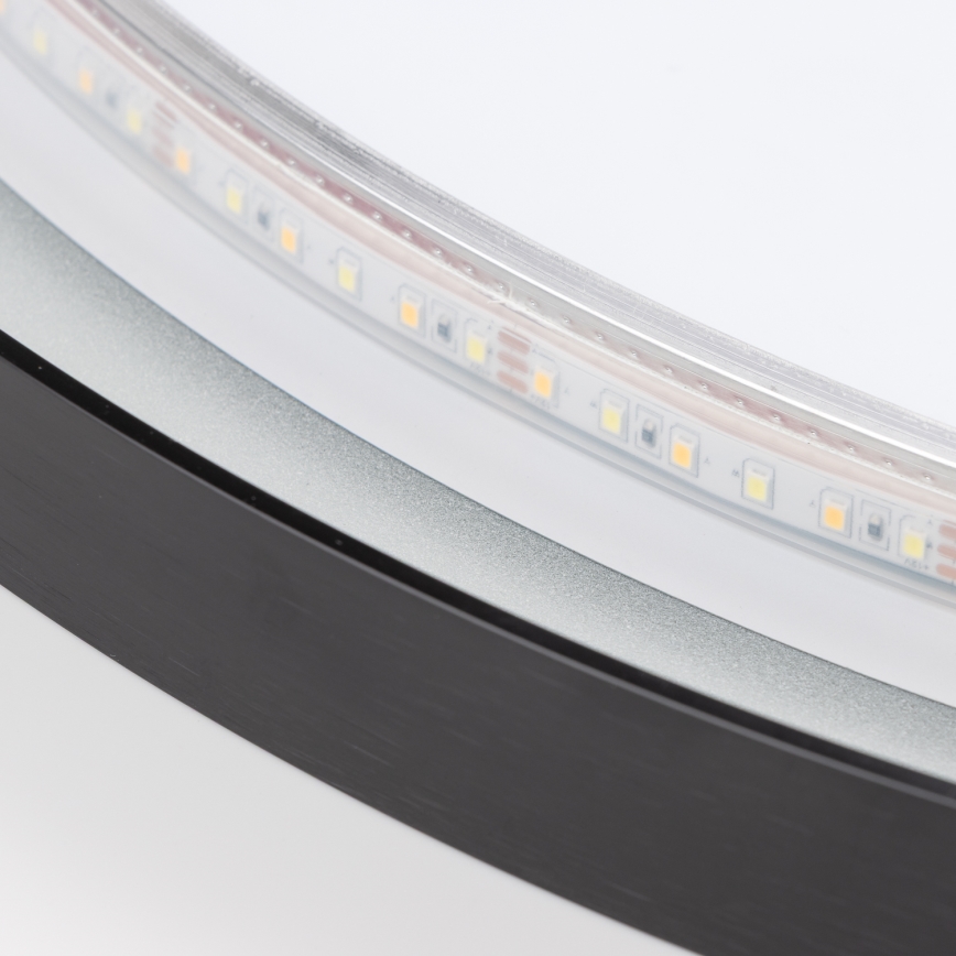 Brilagi - LED badeværelsesspejl ASTI LED/19W/230V Ø 60 cm sort IP44 CRI 90 dæmpbar + CCT