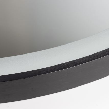 Brilagi - LED badeværelsesspejl ASTI LED/19W/230V Ø 60 cm sort IP44 CRI 90 dæmpbar + CCT