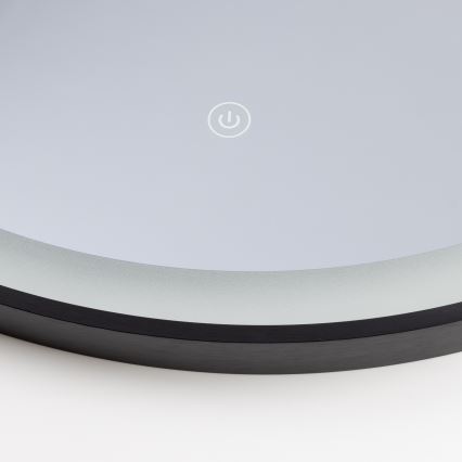 Brilagi - LED badeværelsesspejl ASTI LED/19W/230V Ø 60 cm sort IP44 CRI 90 dæmpbar + CCT