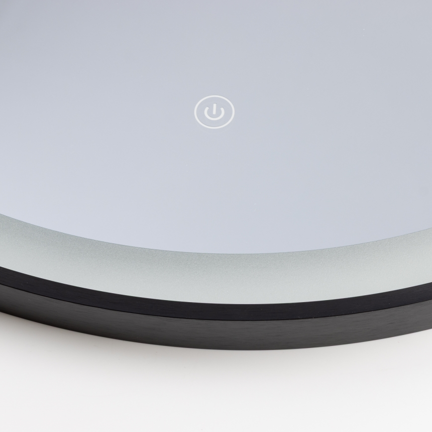 Brilagi - LED badeværelsesspejl ASTI LED/19W/230V Ø 60 cm sort IP44 CRI 90 dæmpbar + CCT