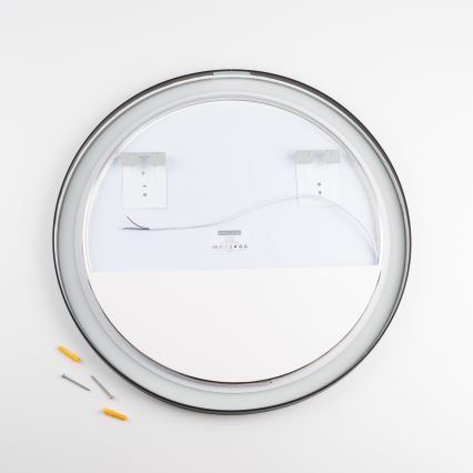 Brilagi - LED badeværelsesspejl ASTI LED/19W/230V Ø 60 cm sort IP44 CRI 90 dæmpbar + CCT