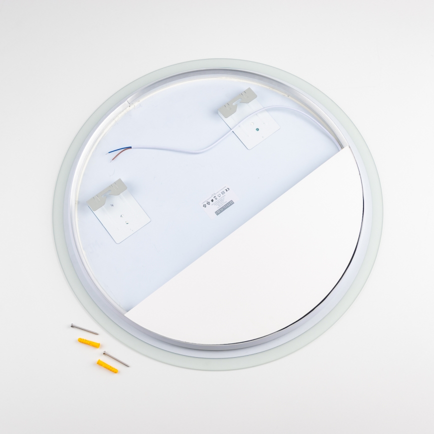 Brilagi - LED-badeværelsesspejl BERNATE LED/19W/230V Ø 60 cm sølv IP44 CRI 90 dæmpbar + CCT