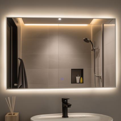 Brilagi - LED badeværelsesspejl DESIO LED/30W/230V 60x90 cm sølv IP44 CRI 90 dæmpbart + CCT