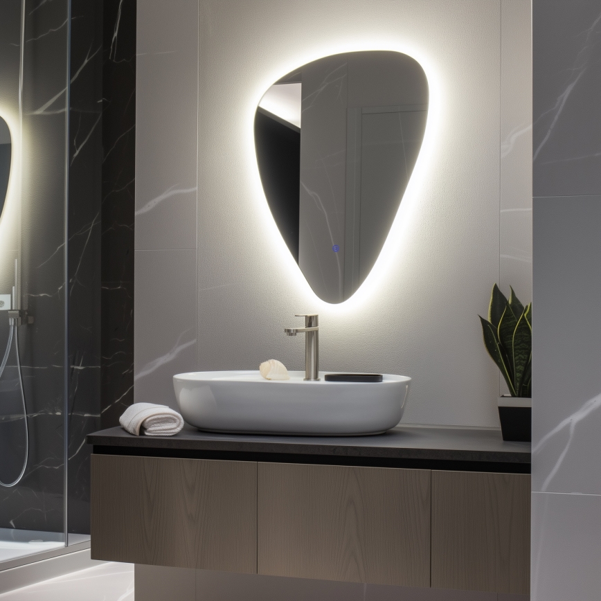Brilagi - LED badeværelsesspejl GOCCIA LED/19W/230V 67x50 cm IP44 CRI 90 dæmpbart + CCT