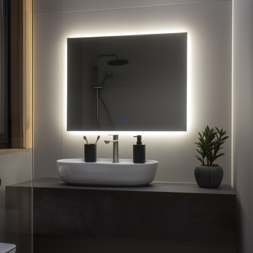 Brilagi - LED badeværelsesspejl LUCE LED/28W/230V 60x80 cm IP44 CRI 90 dæmpbar + CCT