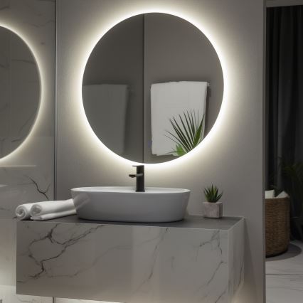 Brilagi - LED-badeværelsesspejl LUNA LED/26W/230V Ø 80 cm IP44 CRI 90 dæmpbar + CCT