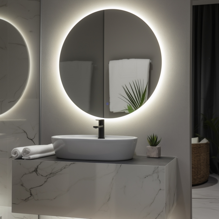 Brilagi - LED-badeværelsesspejl LUNA LED/26W/230V Ø 80 cm IP44 CRI 90 dæmpbar + CCT