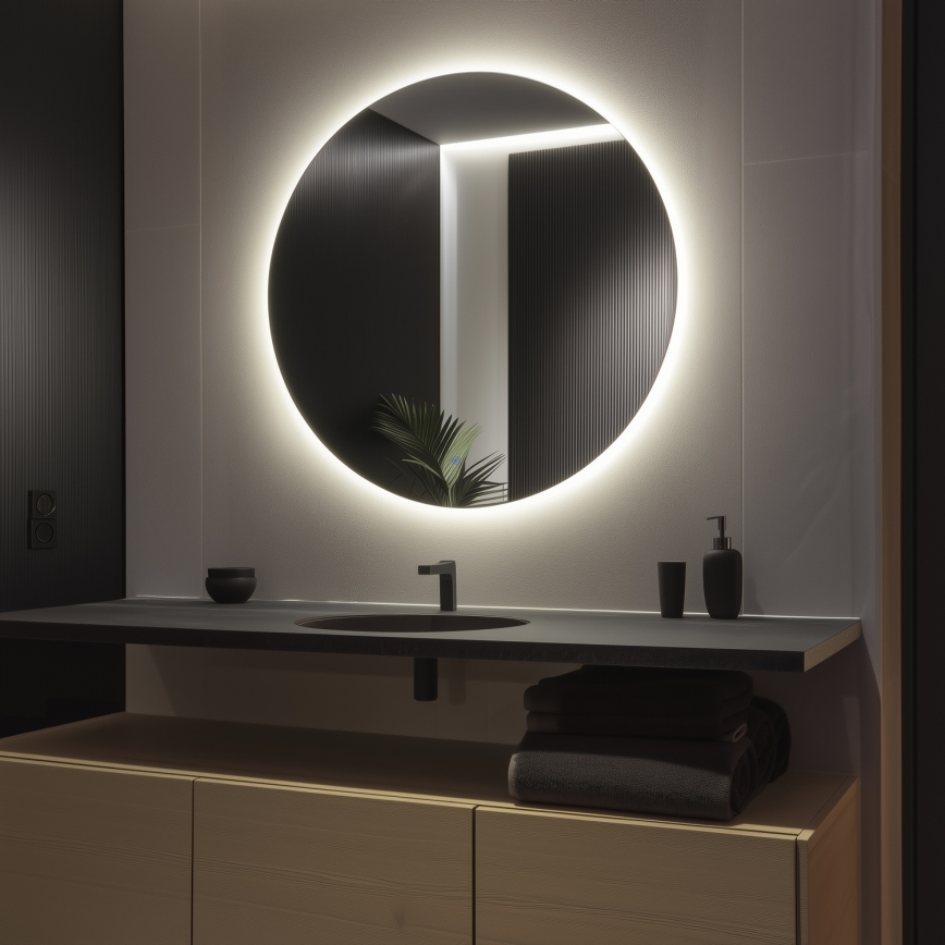Brilagi - LED-badeværelsesspejl LUNA LED/32W/230V Ø 100 cm IP44 CRI 90 dæmpbart +CCT