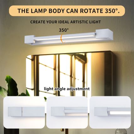 Brilagi - LED-spejlbelysning til badeværelset AQUA LINE LED/12W/230V 45 cm IP44 mat krom CRI 90