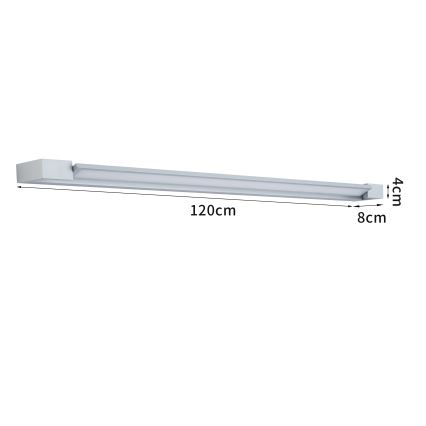 Brilagi - LED spejlbelysning til badeværelse AQUA LINE LED/36W/230V 120 cm IP44 mat krom CRI 90