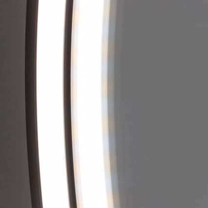 Brilagi - Badeværelsesspejl PALANZO LED/19W/230V Ø 60 cm sort IP44 CRI 90 dæmpbar + CCT