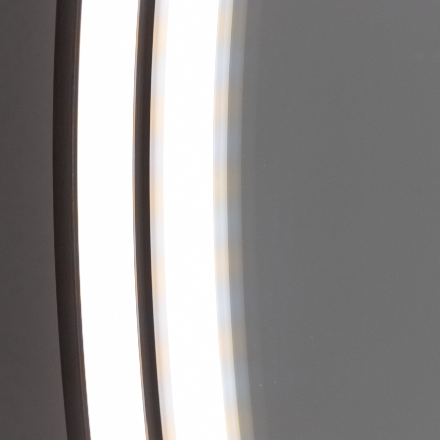 Brilagi - Badeværelsesspejl PALANZO LED/19W/230V Ø 60 cm sort IP44 CRI 90 dæmpbar + CCT