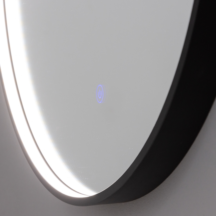 Brilagi - Badeværelsesspejl PALANZO LED/19W/230V Ø 60 cm sort IP44 CRI 90 dæmpbar + CCT