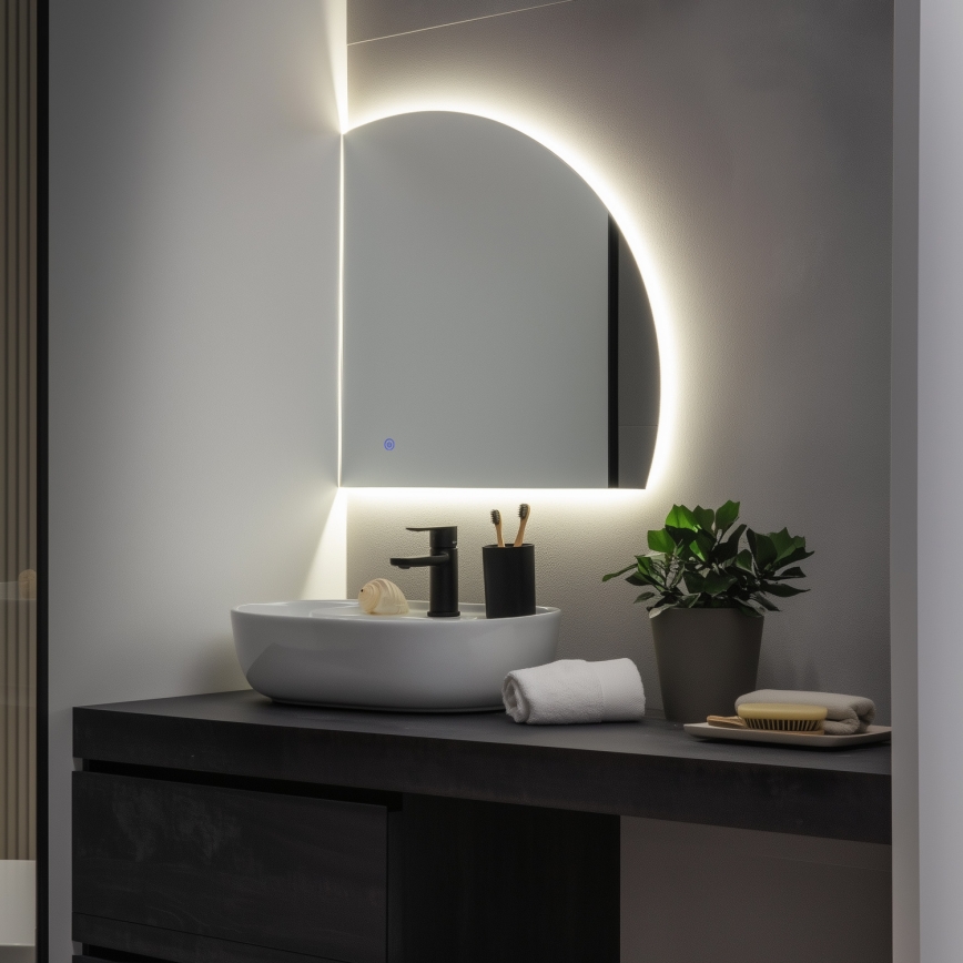 Brilagi - LED badeværelsesspejl QUARTIERE LED/18W/230V 50x55 cm IP44 CRI 90 dæmpbar + CCT