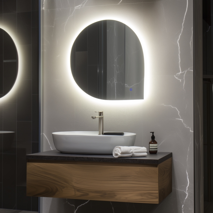 Brilagi - LED-badeværelsesspejl RICADI LED/19W/230V 60x60 cm IP44 CRI 90, dæmpbart + CCT