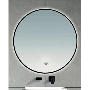 Brilagi - LED badeværelsesspejl VENA BLACK LED/19W/230V Ø 60 cm IP44 CRI 90 dæmpbar + CCT