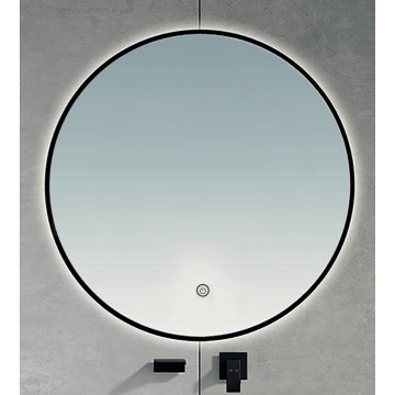 Brilagi - LED-badeværelsesspejl VENA BLACK LED/26W/230V Ø 80 cm IP44 CRI 90 dæmpbart + CCT