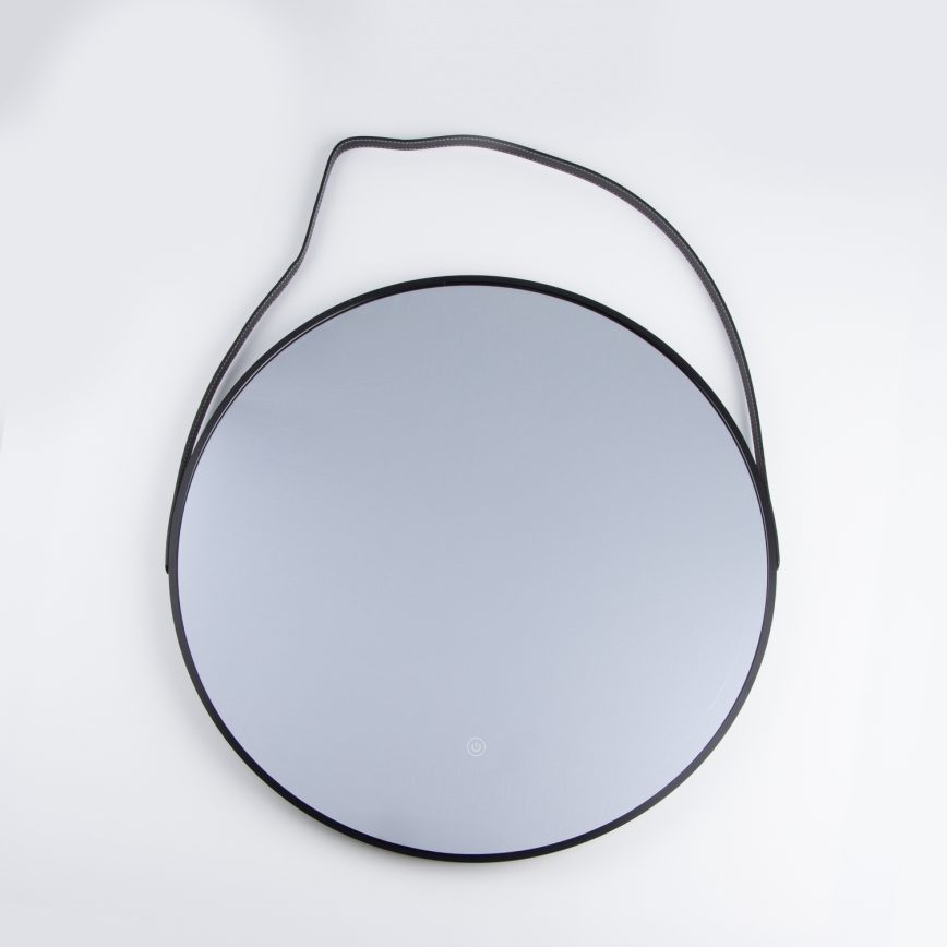 Brilagi - LED-badeværelsesspejl VERESE LED/19W/230V Ø 60 cm sort IP44 CRI 90 dæmpbar + CCT
