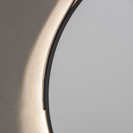 Brilagi - LED-badeværelsesspejl VERESE LED/19W/230V Ø 60 cm sort IP44 CRI 90 dæmpbar + CCT