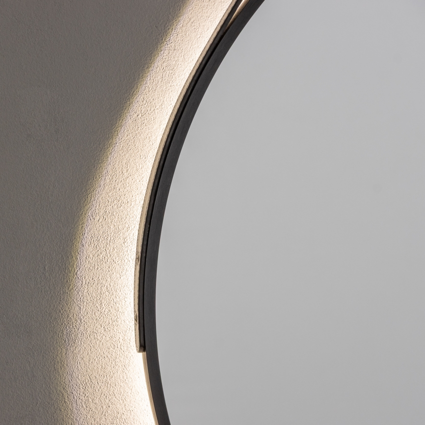 Brilagi - LED-badeværelsesspejl VERESE LED/19W/230V Ø 60 cm sort IP44 CRI 90 dæmpbar + CCT