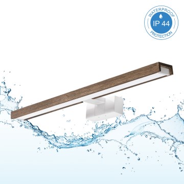 Brilagi - LED-belysning til badespejl 3-i-1 WOODY MIRROR 3v1 LED/12W/230V 60 cm IP44 hvid/eg valnød