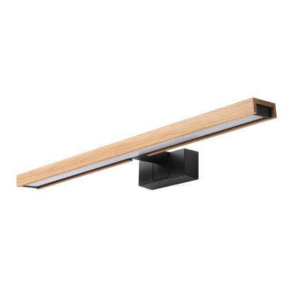 Brilagi - LED-spejlbelysning til badeværelset 3-i-1 WOODY MIRROR LED/12W/230V 60 cm IP44 sort/eg