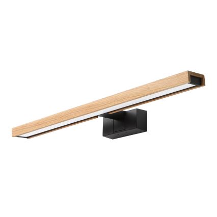 Brilagi - LED-spejlbelysning til badeværelset 3-i-1 WOODY MIRROR LED/12W/230V 60 cm IP44 sort/eg